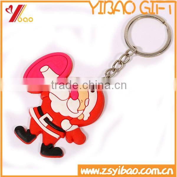 Hot Selling Santa Claus Soft PVC Key Chain, Christmas Keyring