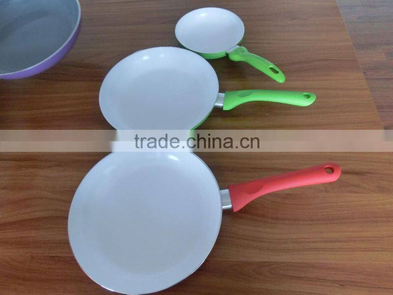 As seen on TV colorful Induction cooker use non-stick white ceramic fry pan