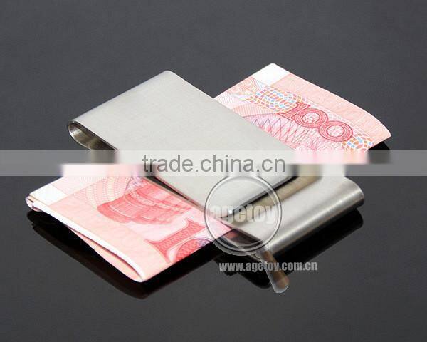 Double-deck Sliver Money Clip Slim Pocket Purse Cash Holder Card Organizer Stainless Steel Metal Money Clipper