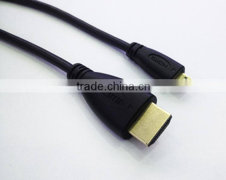full 1080P 3D Supported micro hdmi cable, 1.5m/5ft HDMI to micro HDMI m/m Cable for HDTV/mobile phone