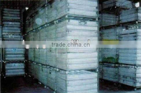 Stackable folding storage rack and galvanized steel Wire Storage Cage / Warehouse Cage