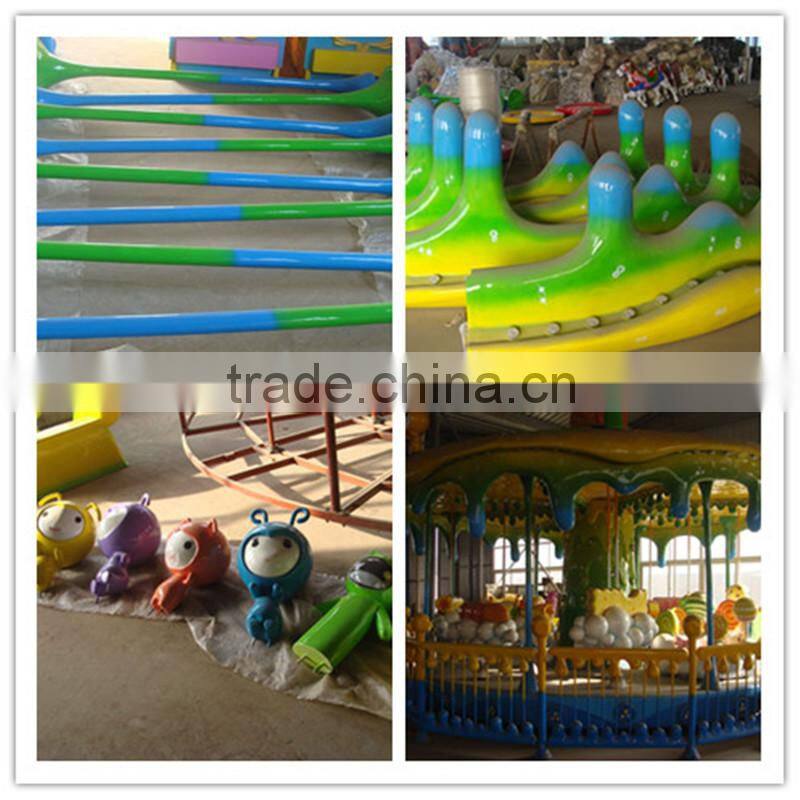 Cartoon animal shaped electric kids luxury sweety candy carousel rides