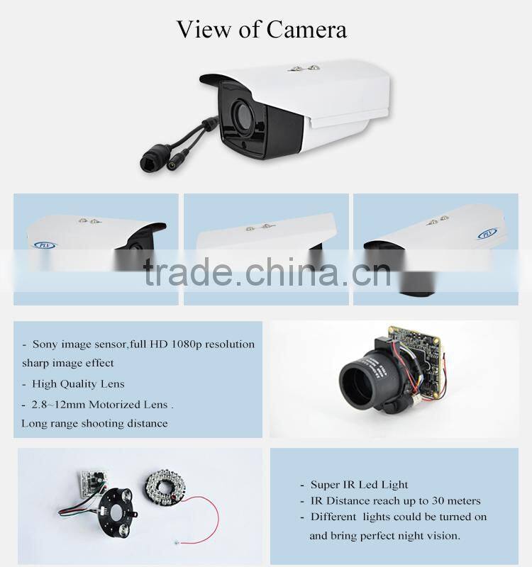 PLV 1080p security varifocal auto focus poe security camera 1080p ip outdoor oem