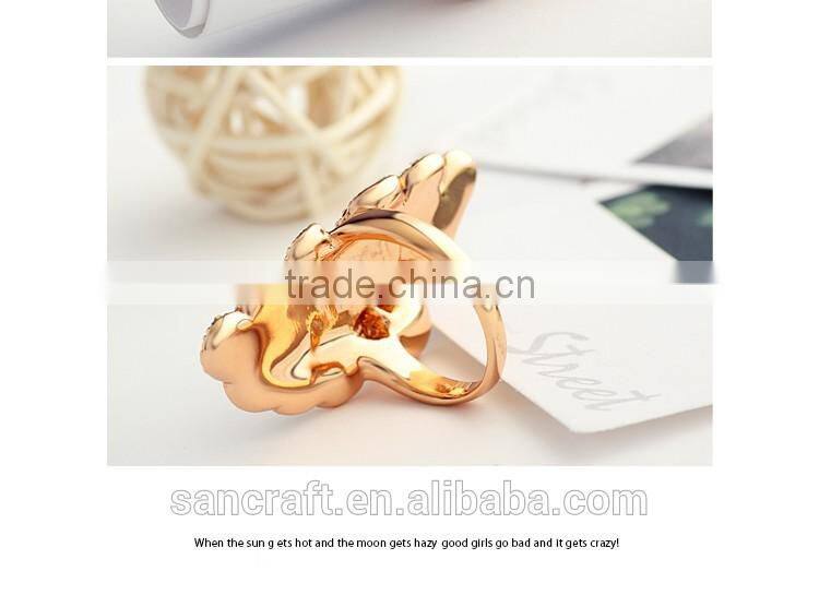 Exaggerated kundan ladies finger gold design fashion ring finger rings photos