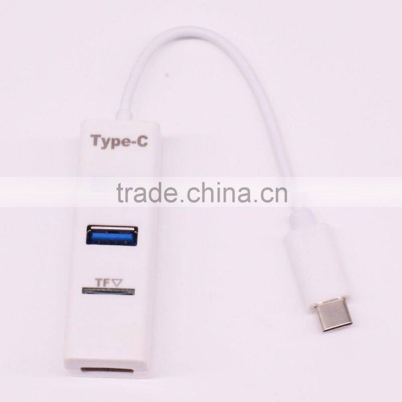 USB 3.1 Type-C Hub with 3 Ports USB 2.0 and Card Reader for the latest USB C laptop