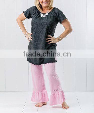 Women Shirt And Pant Color Combinations Women's ruffled capri Pants