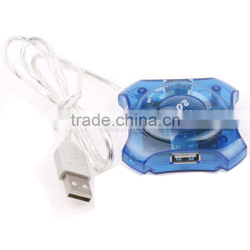 Transparent USB Light Up Smart Button USB HUB For PC