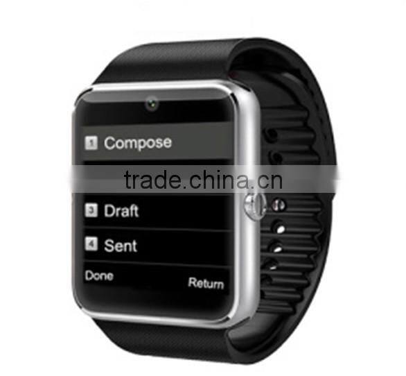 2016 Most fashionable multifunctional metal plating 1.54 inch MTK6261 GT08 smart watch for androit phone