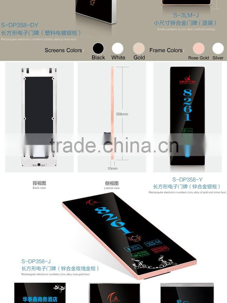 Hot selling OEM&ODM fashion electronic hotel room ceramic door number plaques with low price