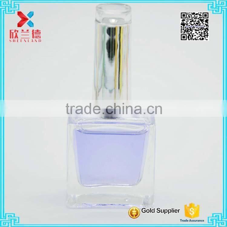 Hot Sale funny Shape Clear Empty Glass Nail Polish Bottles with lovely cap