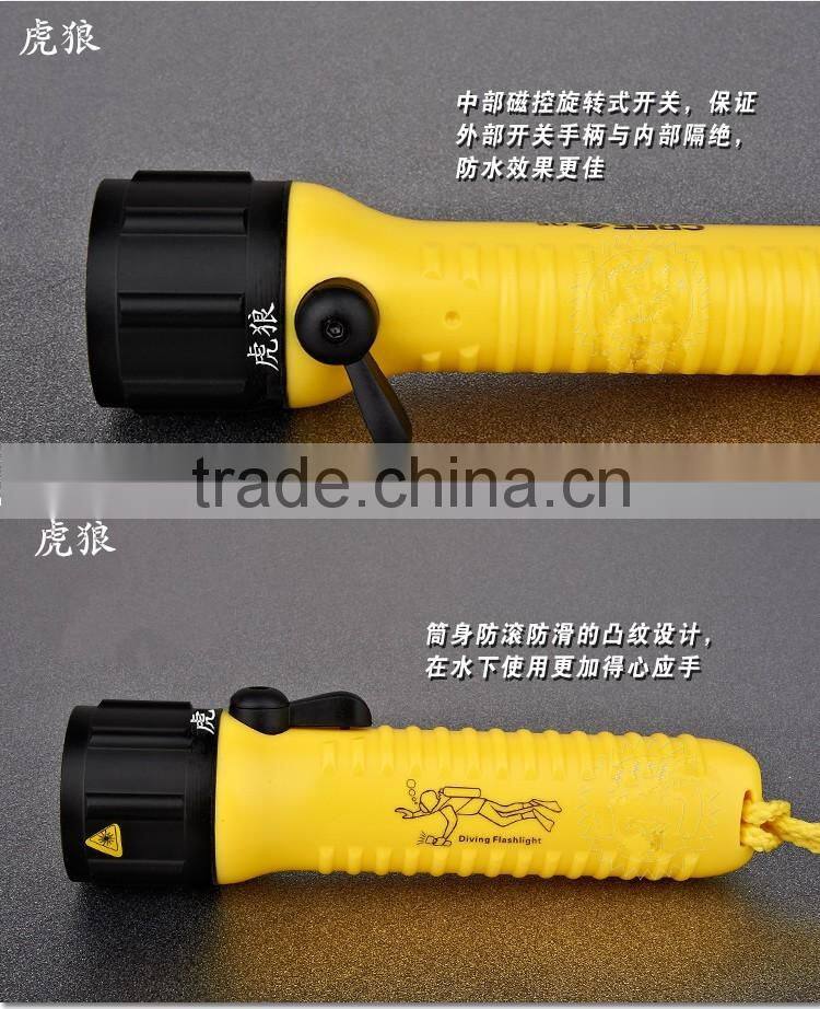 IP 68 high waterpoof flashlight for diving aluminum LED diving flashlight