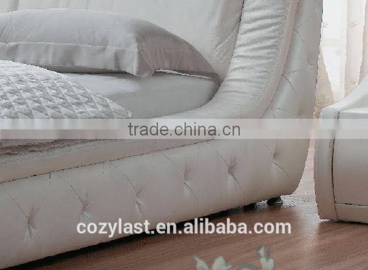 Popular leather bed tufted with crystals