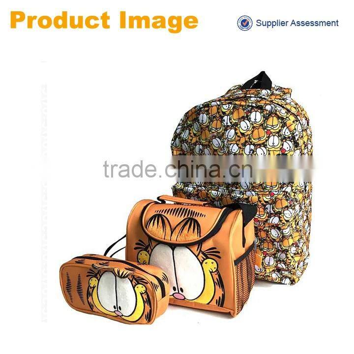 sannovo Hong Kong fair cute cartoon Garfield kids school bag set