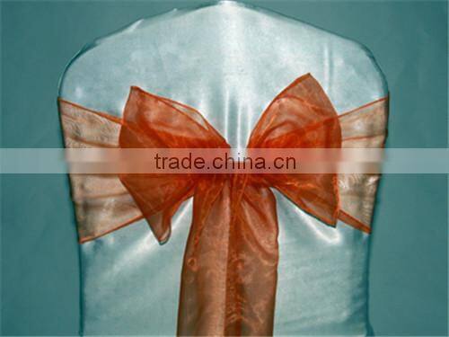 Orange Chair Decoration Tie Organza Sash for Banquet
