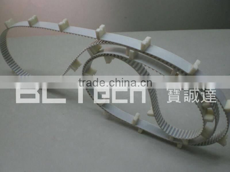 PU timing belt coated with special cleats