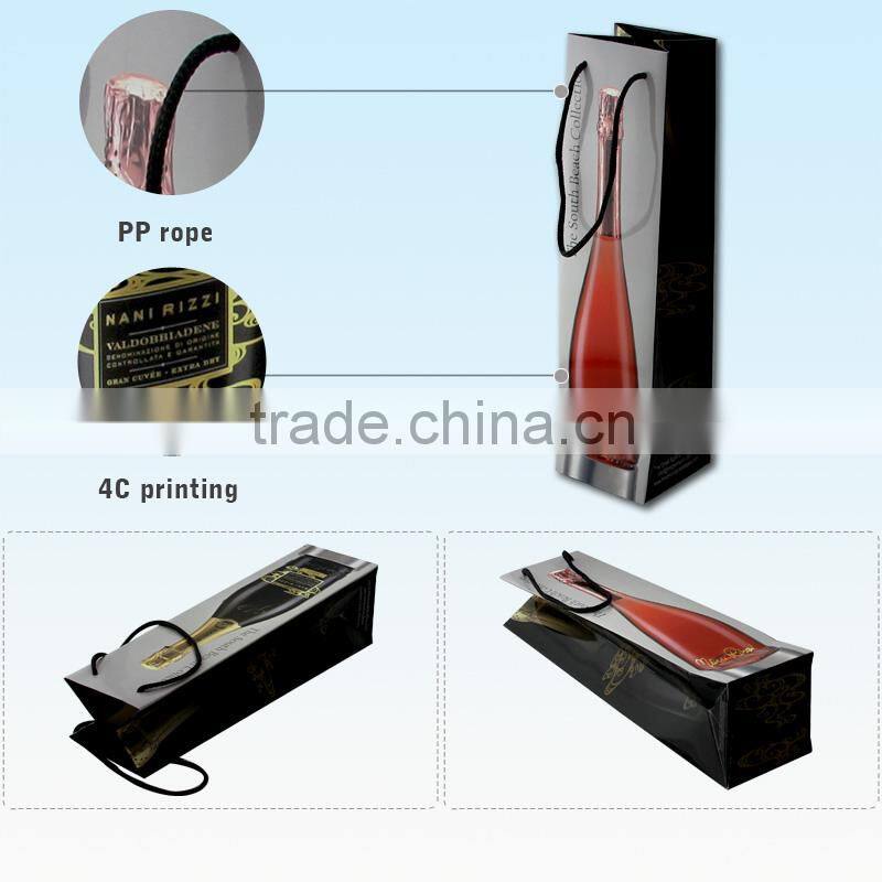 High Quality manufacturer Custom Promotion Red Wine Gift Bag