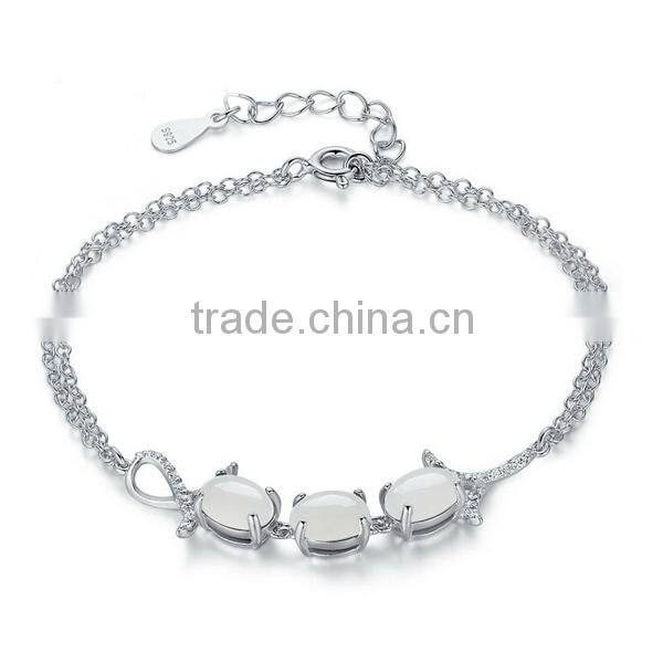 new products semi-precious oval stones bracelet,accessories for jewelry wholesale china