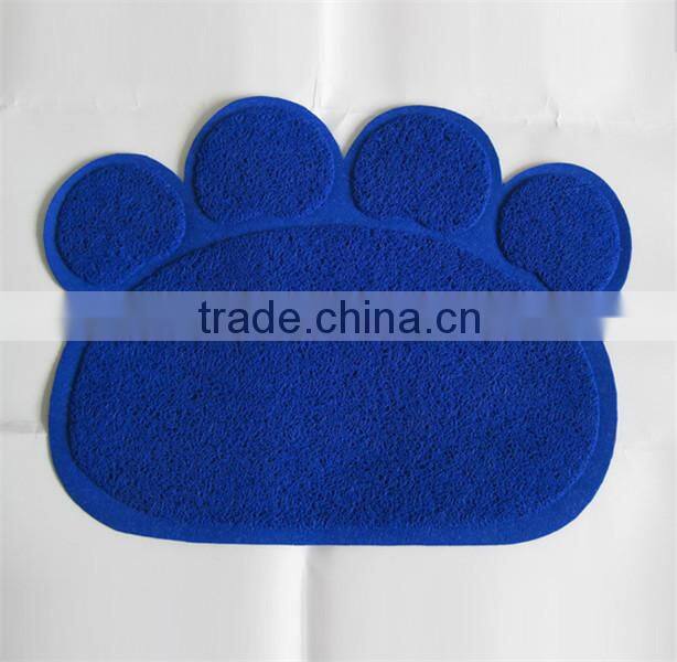 RED color Pet Paw shape print litter mat for cats/PVC mat/vinyl cushion floor mat 45x60cm