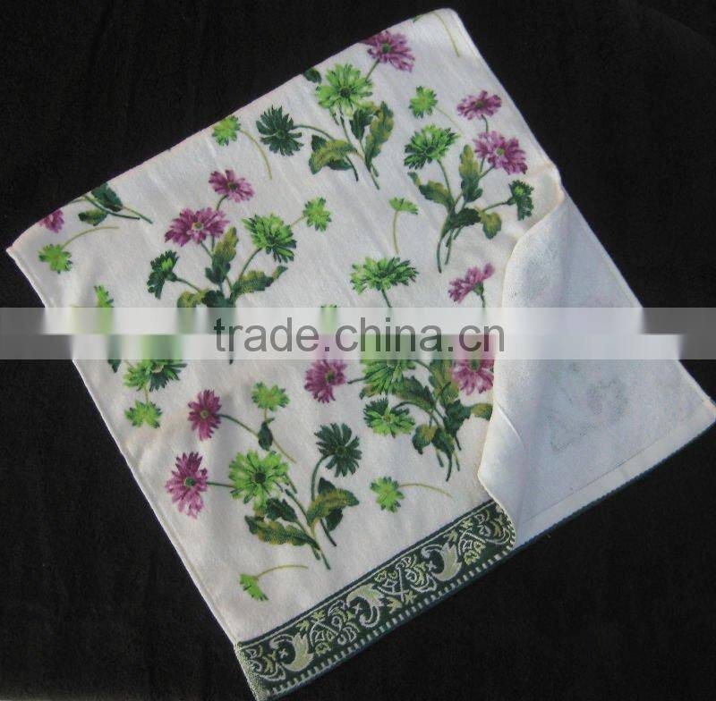 Yarn-dyed velour printed set towel for bath