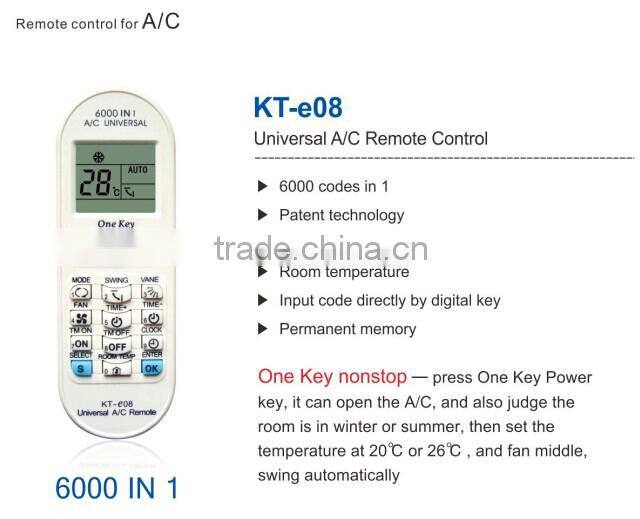KT-e08 6000 codes in 1 air conditioner universal remote control