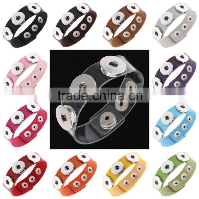 Snap Button Leather Bracelets Punk Gothic Bangles Wristbands