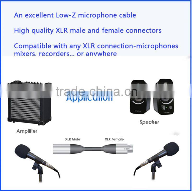 50ft Noise Free XLR Microphone Cable with New Aluminum alloy shell type connector