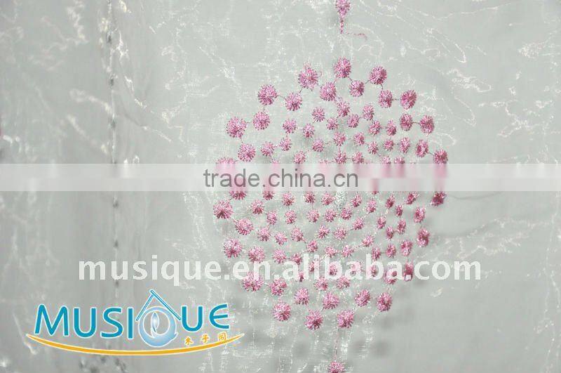 100% organza with embroidery curtain