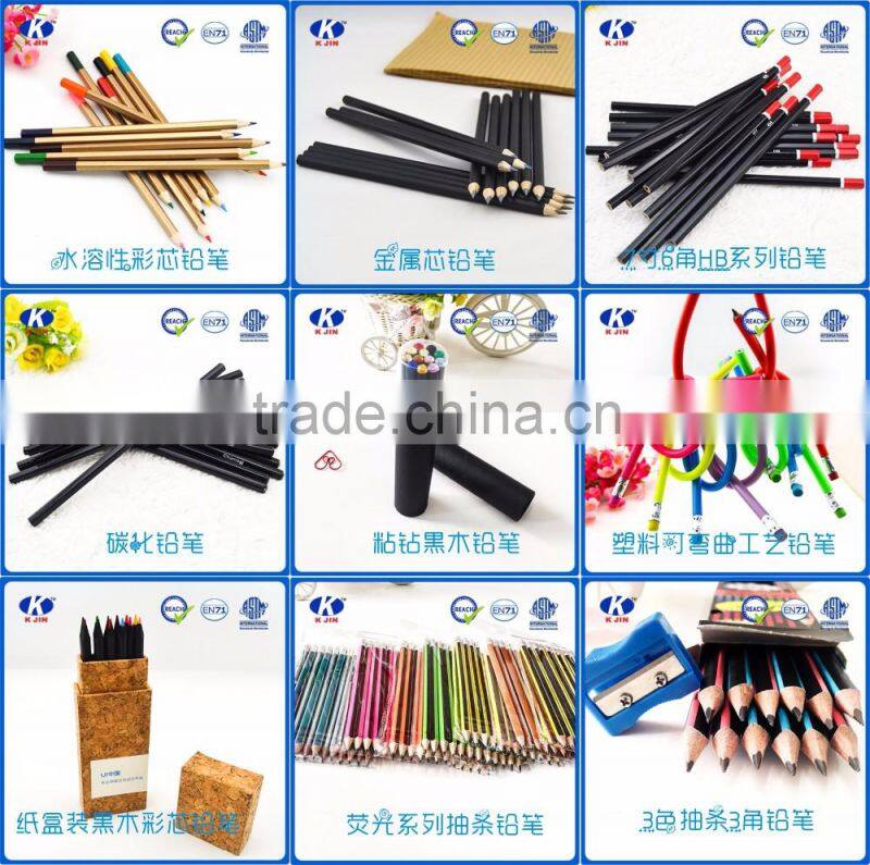2016 Wholesale high quality plastic pencil with sharpener for children