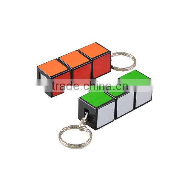 Gift MINI Plastic Magic Cube Keychain LED Light