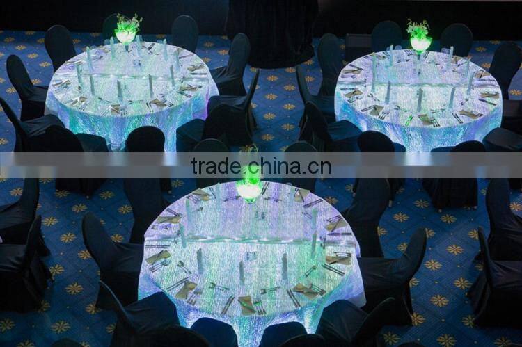 wholesale fiber optic luminous light fitted banquet table cover