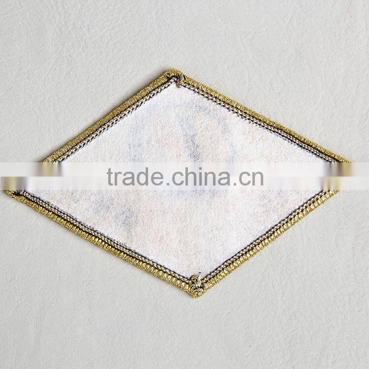 Diamoninternational dancing dressd embroidery patch with gold yarn for