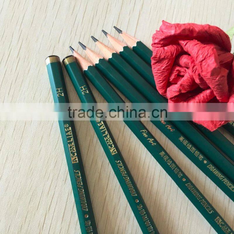 7" hexagonal shape drawing 2H pencil with dipped end, EN71