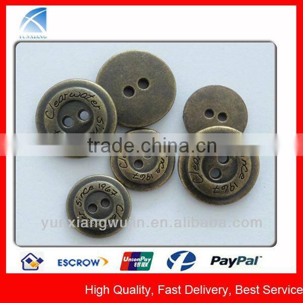 YX1022 Custom Made 2 Holes Metal Shirts Buttons