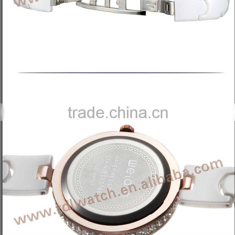 2015 Hot Selling Fashion Sapphire Crystal Fashion White Ceramic Watch