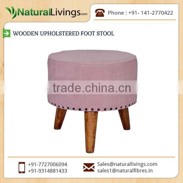 Aesthetic Design Wooden Foot Stool cum Ottoman for Home Decoration