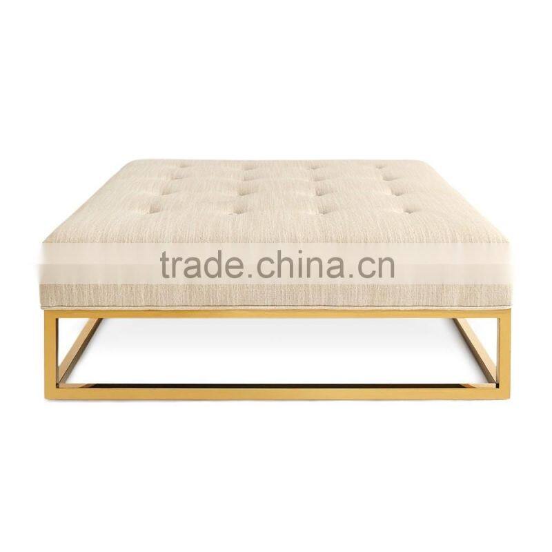 Stainless Steel Tufted Ottoman OT-830