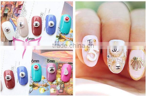 2015 July new nail product semi-circle printing pearl nail art decoration