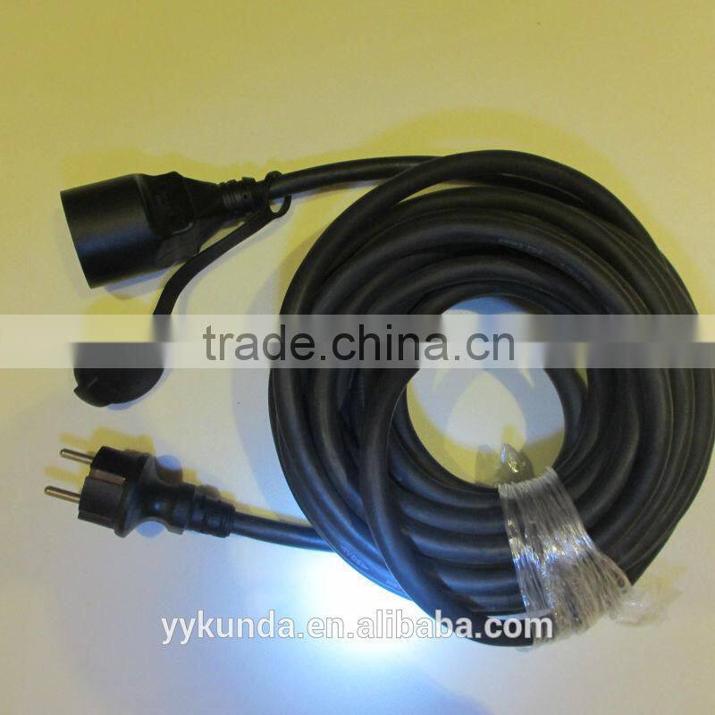 extension power cables, IP44 waterproof extension cable, europe schuko cables