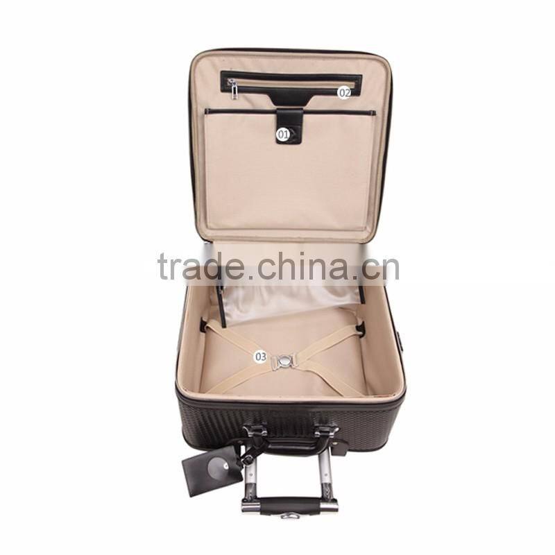 Leather Luggage Bag Carry -on PU Leather Bag Trolley With TSA Lock