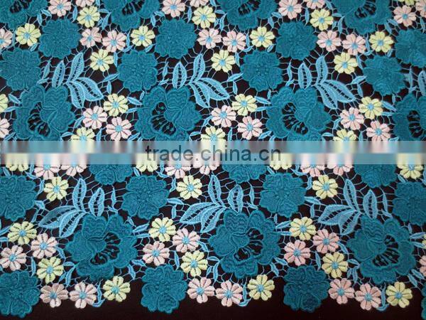Multicolor High quality wedding water soluble lace fabric guipure lace fabric from Guangzhou china