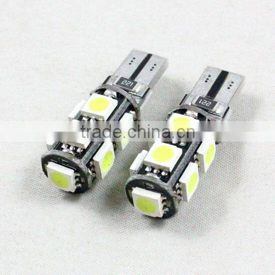 hot selling white color t10 led 5050 194 w5w t10 led bulb 9 smd canbus 12v