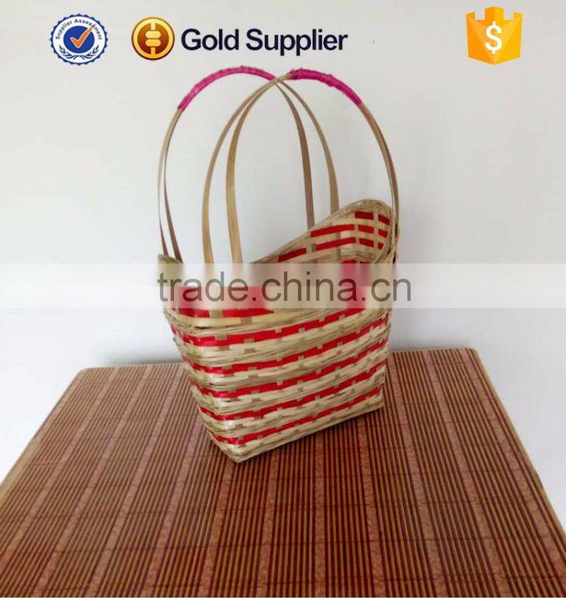 2016 cheap price recycled bamboo hanging vegetable basket