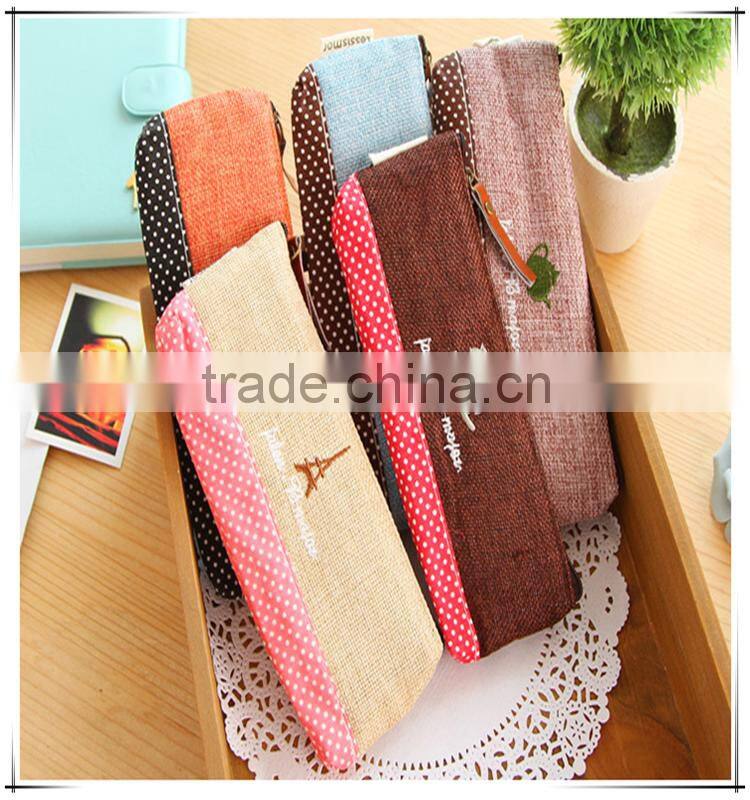 Assorted Color Cute Handmade Cotton Pencil Case For Girls