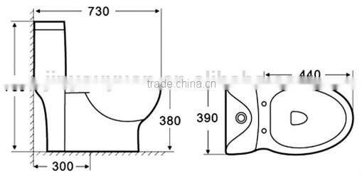 Y083 One-piece Closet Sanitary Ware easy clean wc toilet