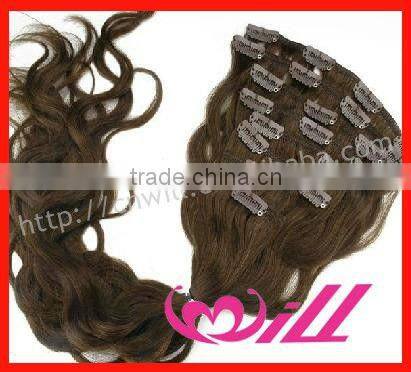 100% Human hair clip in hair extensions for african american full head clip in hair extensions straight 100g Per Set