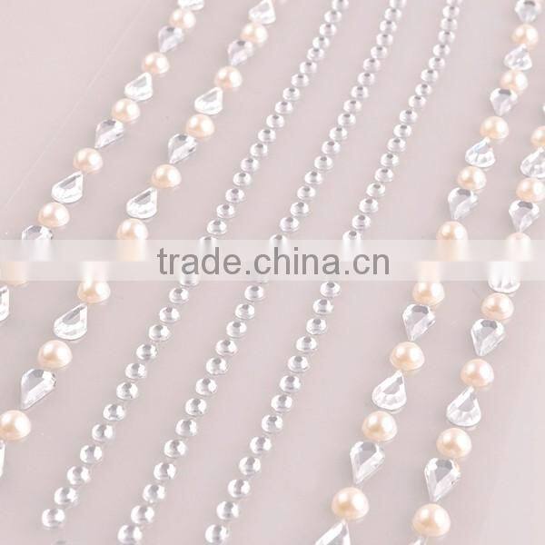 Custom rhinestone sticker sheet colorful crystal pearl bling sticker self-adhesive acrylic sticker for car gift decoration