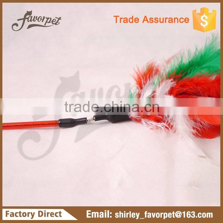 Newest butterfly cat teaser stick toy , christmas cat teaser stick toy