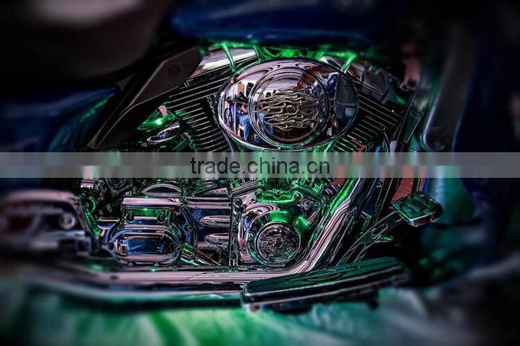 10pcs Dimmable LED Strips Motorcycle Neon Light Kit with Remote Controller