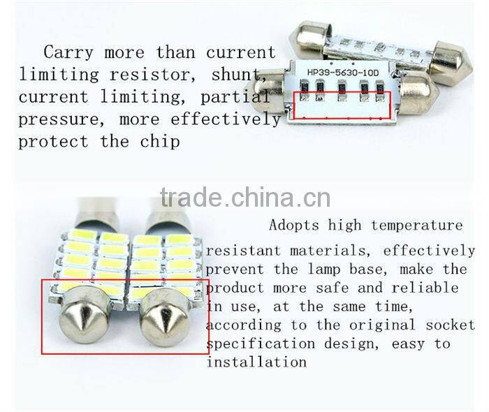 10SMD 5630 Car Led Festoon Lamp Led Bulb 12v C5W 39MM Car Room Light
