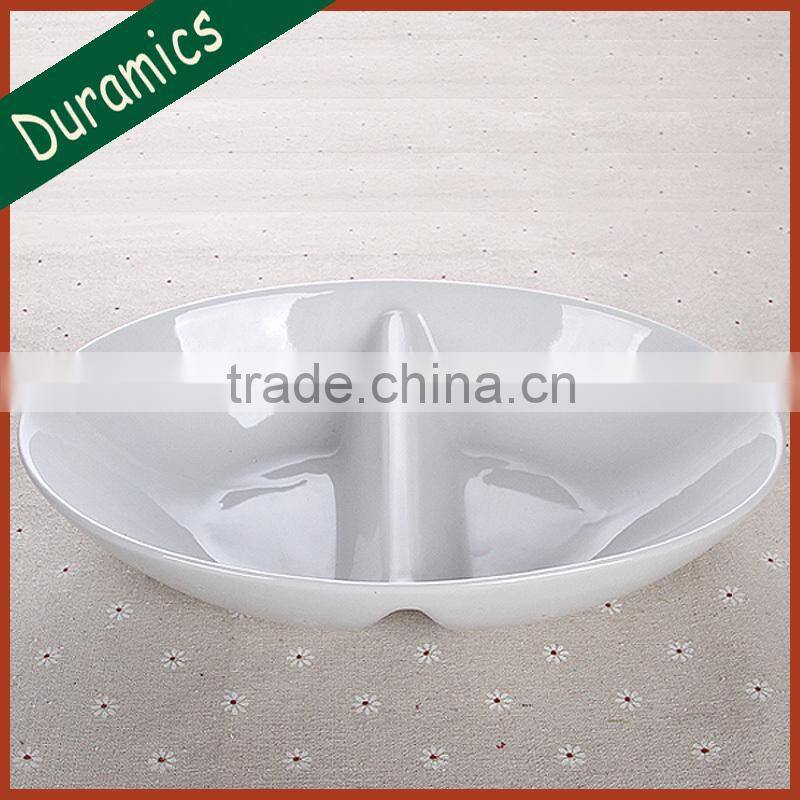 2 section rectangle plate set chip and dip